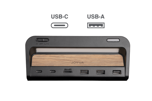 Jowua LED Light Hub/ Usb-C+Usb-A Holz