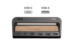 Jowua LED Light Hub/ Usb-C+Usb-A Holz